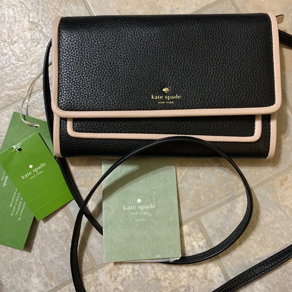 New Kate Spade wallet on chain small black bag